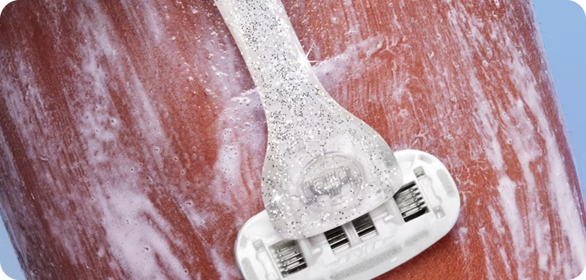 razor shaving leg with cream